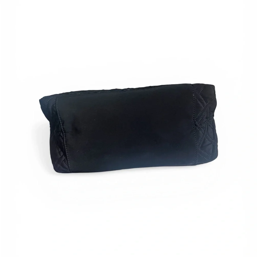 Vera Bradley RETIRED Black Quilted Purse with Moon Blooms Patterned Lining - Picture 3 of 4